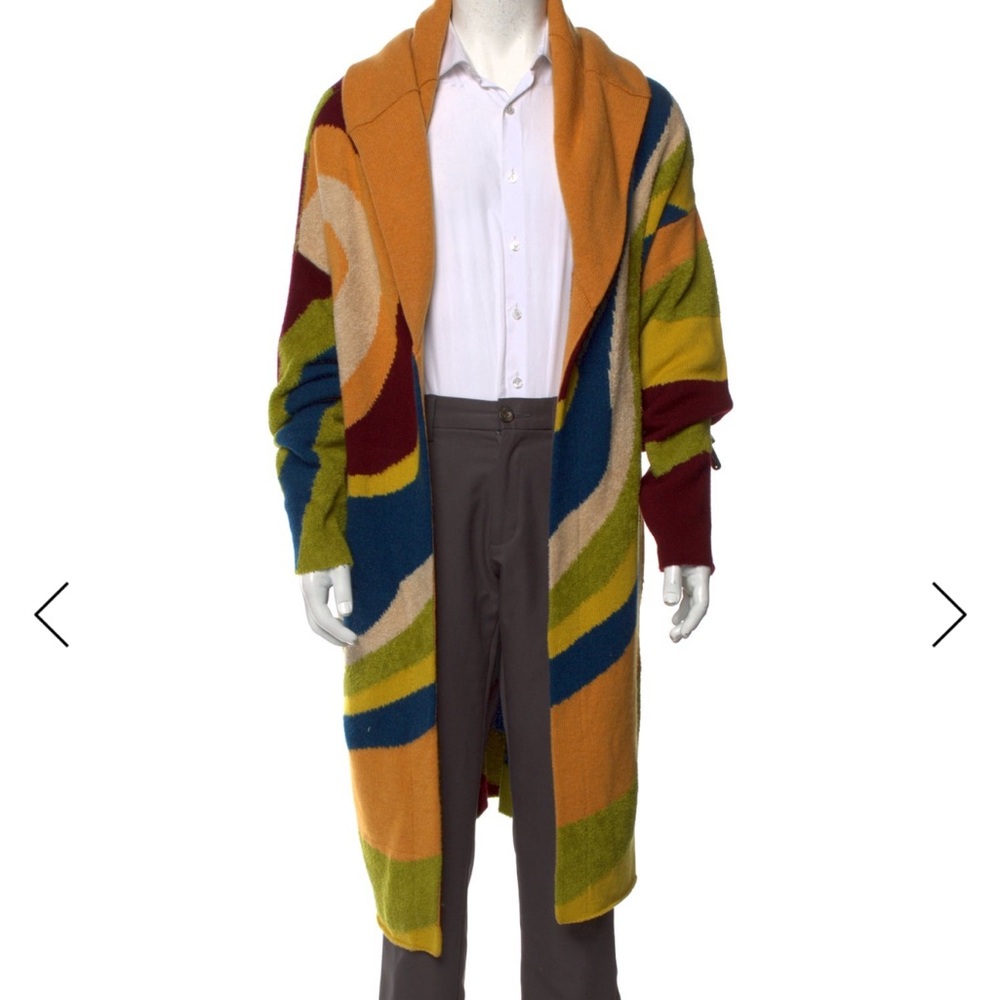 The Elder Statesman Colorblock Open-Front Cashmere Cardigan – Size S